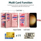For Samsung Galaxy S23+ 5G Zipper Wallet Magnetic Detachable Leather Phone Case(Pink)