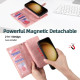 For Samsung Galaxy S23+ 5G Zipper Wallet Magnetic Detachable Leather Phone Case(Pink)