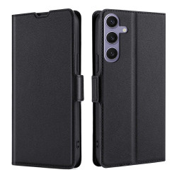 For Samsung Galaxy S24+ 5G Ultra-thin Voltage Side Buckle Horizontal Flip Leather Phone Case(Black)