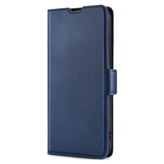 For Samsung Galaxy S24+ 5G Ultra-thin Voltage Side Buckle Horizontal Flip Leather Phone Case(Blue)