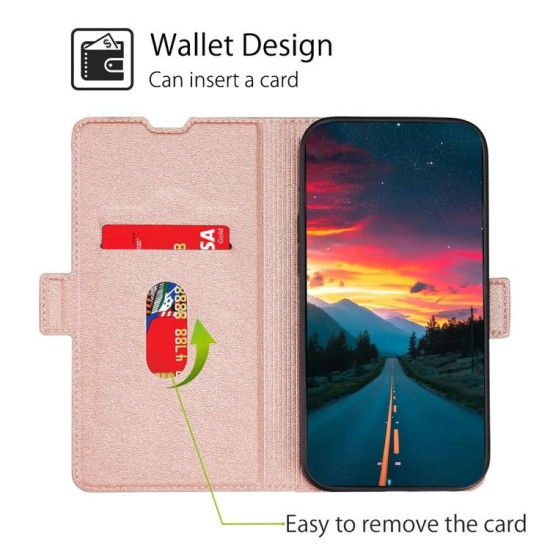 For Samsung Galaxy S24+ 5G Ultra-thin Voltage Side Buckle Horizontal Flip Leather Phone Case(Rose Gold)