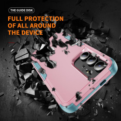 For Samsung Galaxy S24+ 5G TPU + PC Shockproof Protective Phone Case(Pink + Grey Green)