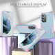 For Samsung Galaxy S24+ 5G TPU + PC Shockproof Protective Phone Case(Grey Green + Pink)
