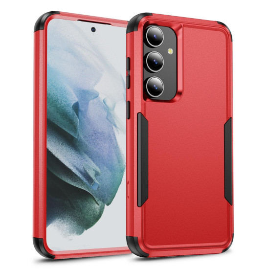 For Samsung Galaxy S24+ 5G TPU + PC Shockproof Protective Phone Case(Red + Black)