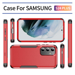 For Samsung Galaxy S24+ 5G TPU + PC Shockproof Protective Phone Case(Red + Black)