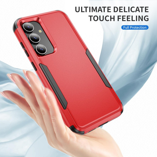 For Samsung Galaxy S24+ 5G TPU + PC Shockproof Protective Phone Case(Red + Black)
