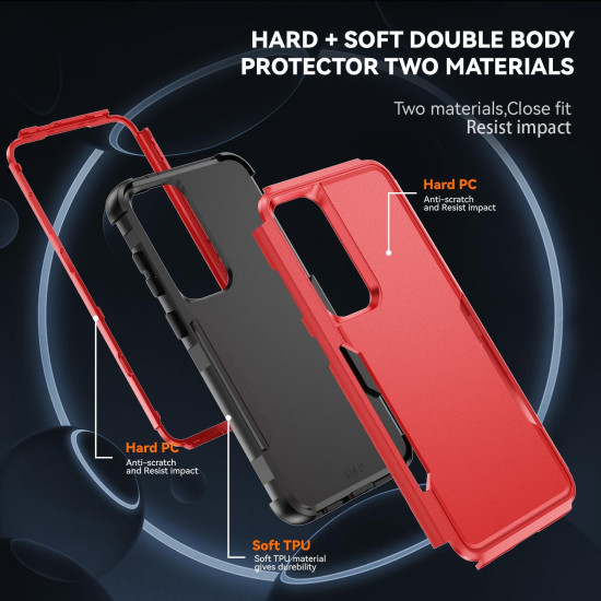 For Samsung Galaxy S24+ 5G TPU + PC Shockproof Protective Phone Case(Red + Black)
