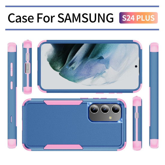 For Samsung Galaxy S24+ 5G TPU + PC Shockproof Protective Phone Case(Royal Blue + Pink)
