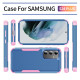 For Samsung Galaxy S24+ 5G TPU + PC Shockproof Protective Phone Case(Royal Blue + Pink)