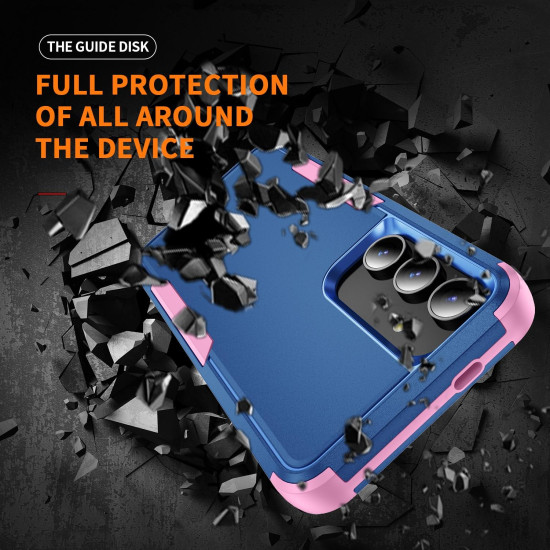 For Samsung Galaxy S24+ 5G TPU + PC Shockproof Protective Phone Case(Royal Blue + Pink)