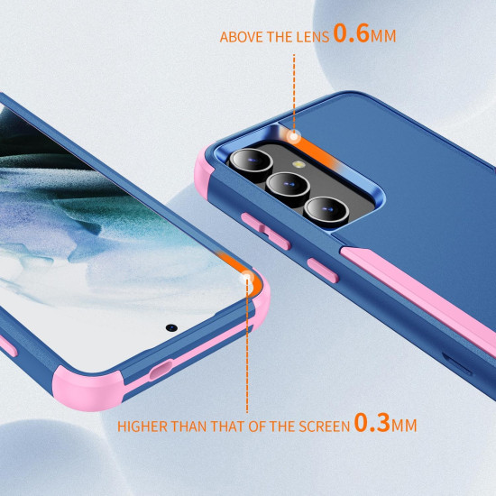 For Samsung Galaxy S24+ 5G TPU + PC Shockproof Protective Phone Case(Royal Blue + Pink)