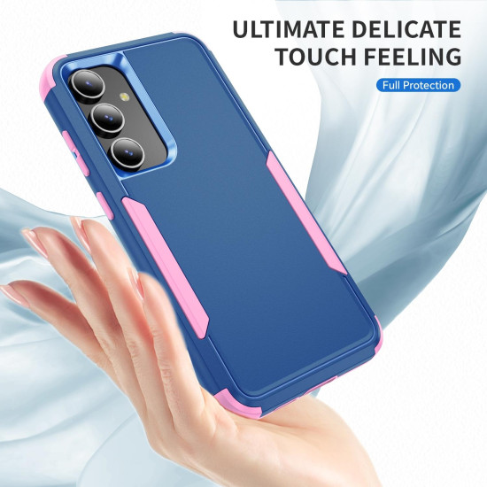 For Samsung Galaxy S24+ 5G TPU + PC Shockproof Protective Phone Case(Royal Blue + Pink)