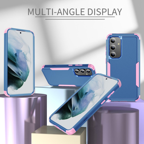 For Samsung Galaxy S24+ 5G TPU + PC Shockproof Protective Phone Case(Royal Blue + Pink)