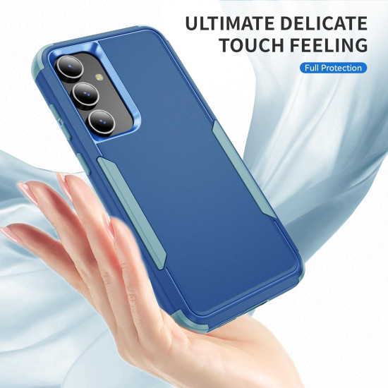 For Samsung Galaxy S24+ 5G TPU + PC Shockproof Protective Phone Case(Royal Blue + Grey Green)