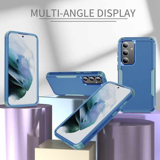 For Samsung Galaxy S24+ 5G TPU + PC Shockproof Protective Phone Case(Royal Blue + Grey Green)