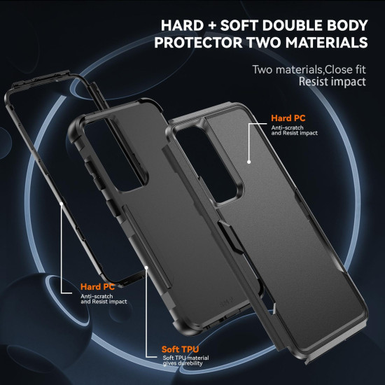 For Samsung Galaxy S24+ 5G TPU + PC Shockproof Protective Phone Case(Black)