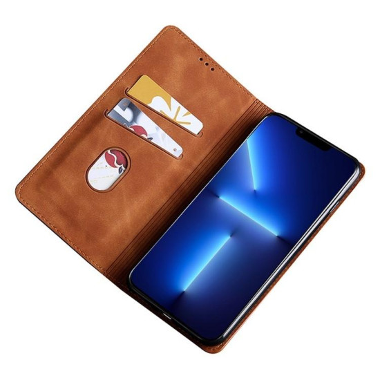 For Samsung Galaxy S24+ 5G Skin Feel Magnetic Leather Phone Case(Light Brown)