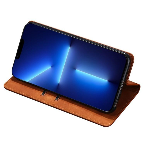 For Samsung Galaxy S24+ 5G Skin Feel Magnetic Leather Phone Case(Light Brown)