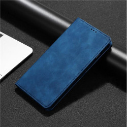 For Samsung Galaxy S24+ 5G Skin Feel Magnetic Leather Phone Case(Blue)