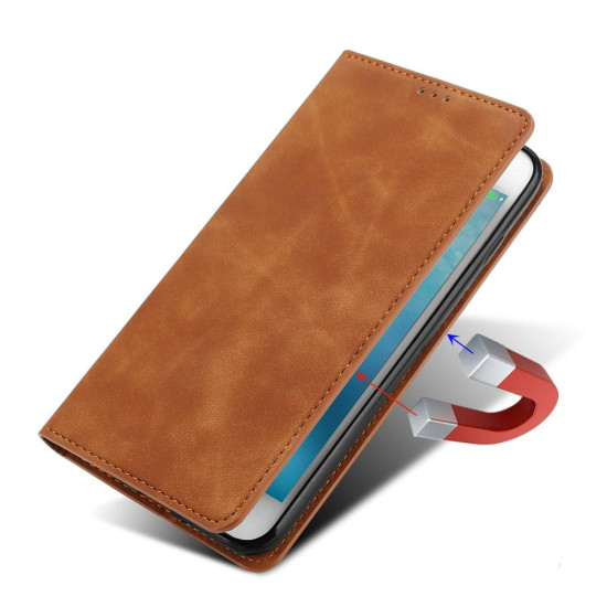 For Samsung Galaxy S24+ 5G Skin Feel Magnetic Leather Phone Case(Blue)