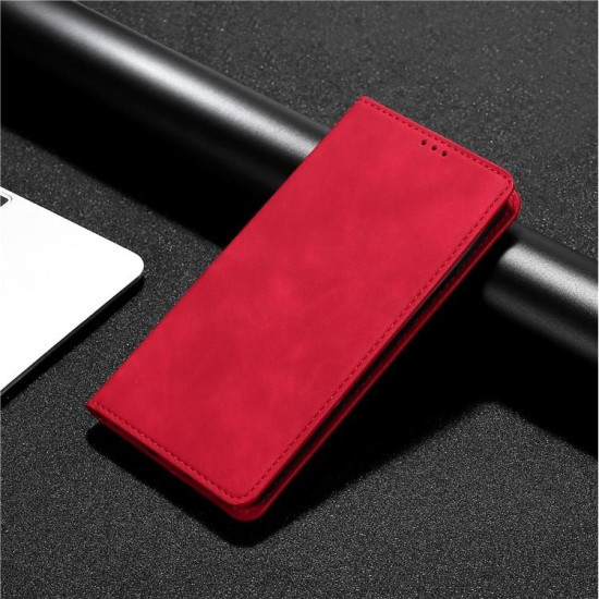 For Samsung Galaxy S24+ 5G Skin Feel Magnetic Leather Phone Case(Red)
