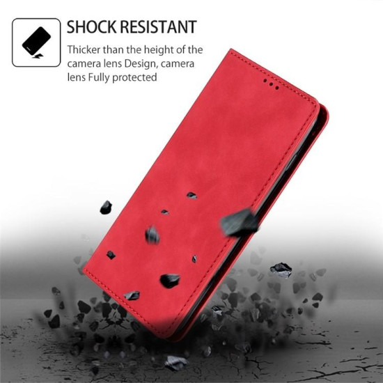 For Samsung Galaxy S24+ 5G Skin Feel Magnetic Leather Phone Case(Red)