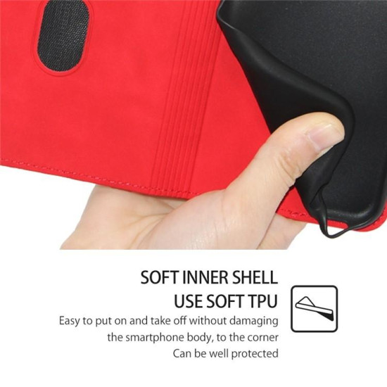 For Samsung Galaxy S24+ 5G Skin Feel Magnetic Leather Phone Case(Red)