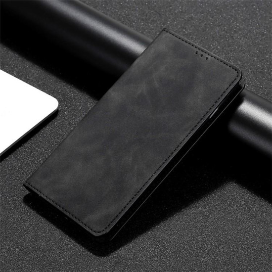 For Samsung Galaxy S24+ 5G Skin Feel Magnetic Leather Phone Case(Black)