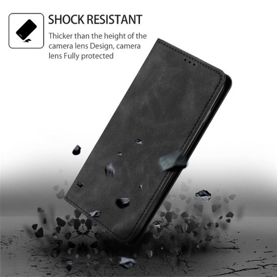 For Samsung Galaxy S24+ 5G Skin Feel Magnetic Leather Phone Case(Black)
