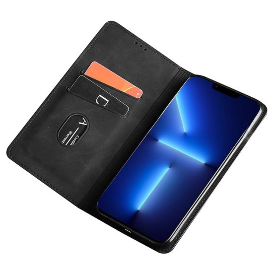 For Samsung Galaxy S24+ 5G Skin Feel Magnetic Leather Phone Case(Black)