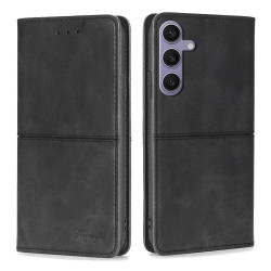 For Samsung Galaxy S24+ 5G Cow Texture Magnetic Leather Phone Case(Black)