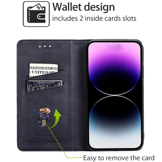 For Samsung Galaxy S24+ 5G Cow Texture Magnetic Leather Phone Case(Black)