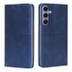 For Samsung Galaxy S24+ 5G Cow Texture Magnetic Leather Phone Case(Blue)