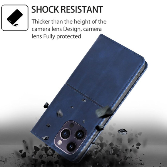 For Samsung Galaxy S24+ 5G Cow Texture Magnetic Leather Phone Case(Blue)