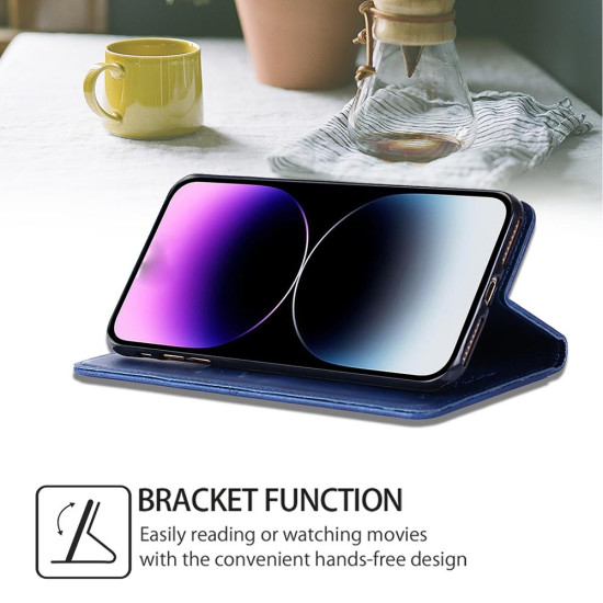 For Samsung Galaxy S24+ 5G Cow Texture Magnetic Leather Phone Case(Blue)