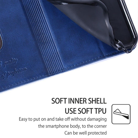 For Samsung Galaxy S24+ 5G Cow Texture Magnetic Leather Phone Case(Blue)