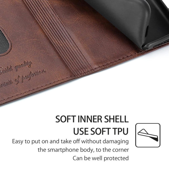 For Samsung Galaxy S24+ 5G Cow Texture Magnetic Leather Phone Case(Dark Brown)