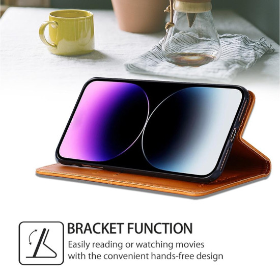 For Samsung Galaxy S24+ 5G Cow Texture Magnetic Leather Phone Case(Light Brown)