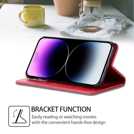 For Samsung Galaxy S24+ 5G Cow Texture Magnetic Leather Phone Case(Red)