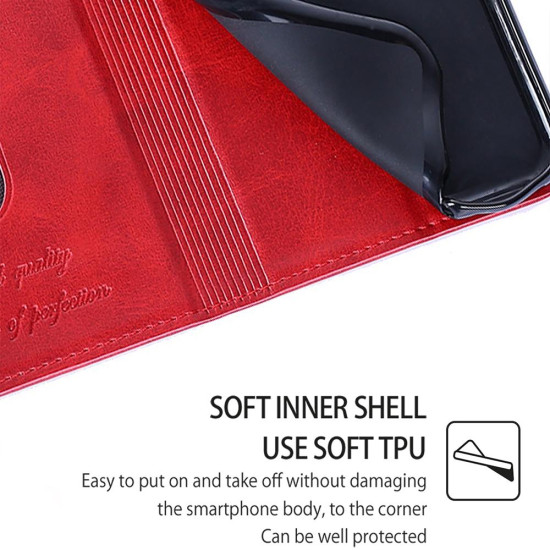 For Samsung Galaxy S24+ 5G Cow Texture Magnetic Leather Phone Case(Red)