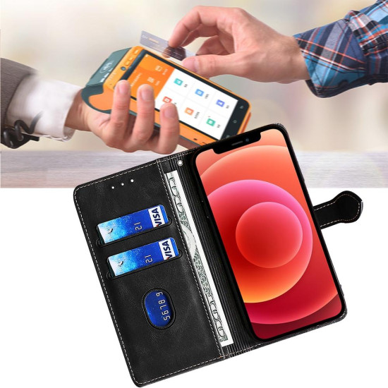 For Samsung Galaxy S24+ 5G Skin Feel Magnetic Buckle Leather Phone Case(Black)