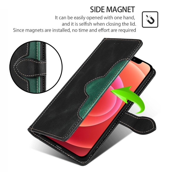 For Samsung Galaxy S24+ 5G Skin Feel Magnetic Buckle Leather Phone Case(Black)