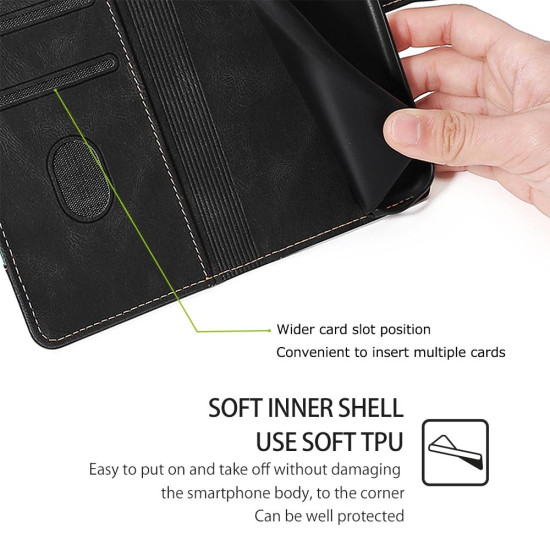 For Samsung Galaxy S24+ 5G Skin Feel Magnetic Buckle Leather Phone Case(Black)