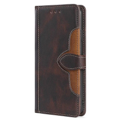 For Samsung Galaxy S24+ 5G Skin Feel Magnetic Buckle Leather Phone Case(Brown)