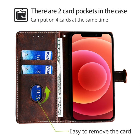 For Samsung Galaxy S24+ 5G Skin Feel Magnetic Buckle Leather Phone Case(Brown)