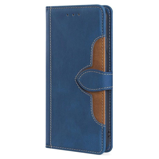 For Samsung Galaxy S24+ 5G Skin Feel Magnetic Buckle Leather Phone Case(Blue)
