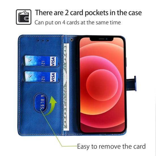 For Samsung Galaxy S24+ 5G Skin Feel Magnetic Buckle Leather Phone Case(Blue)