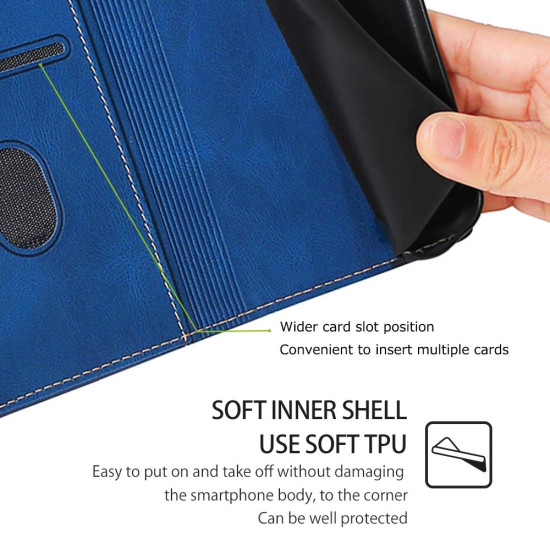 For Samsung Galaxy S24+ 5G Skin Feel Magnetic Buckle Leather Phone Case(Blue)