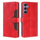 For Samsung Galaxy S24+ 5G Skin Feel Magnetic Buckle Leather Phone Case(Red)