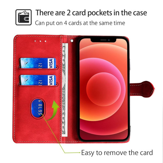 For Samsung Galaxy S24+ 5G Skin Feel Magnetic Buckle Leather Phone Case(Red)